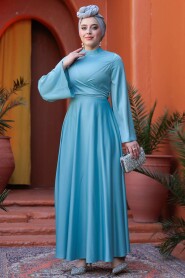 Modest Mint Evening Long Sleeve Dress 6157MINT - 1