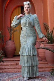 Modest Mint Wedding Dress 50271MINT - 3