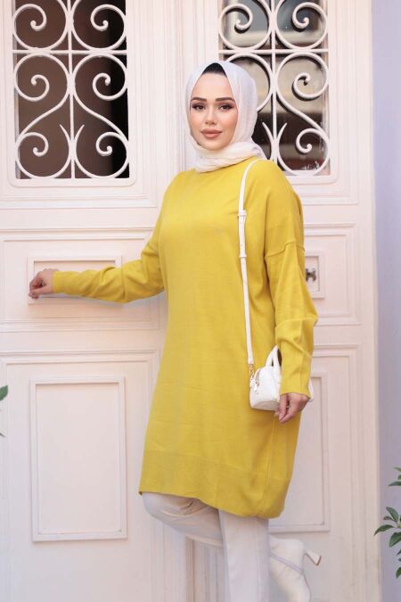 Modest Mustard Knitwear Jumper Top 17203HR - NEVA STYLE