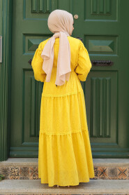 Modest Mustard Long Sleeve Dress 14131HR - 3