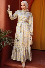 Modest Mustard Long Sleeve Dress 60901HR - 4