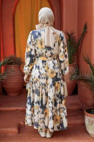 Modest Mustard Maxi Dress 60892HR - 5