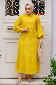 Modest Mustard Skirted Dual Suit 14181HR - 2