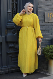 Modest Mustard Summer Dress 14291HR - 2