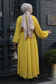 Modest Mustard Summer Dress 14291HR - 3