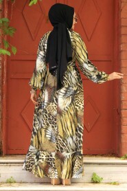 Modest Mustard Summer Dress 25582HR - 3