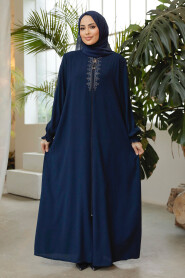 Modest Navy Blue Abaya 45274L - 3