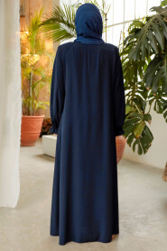 Modest Navy Blue Abaya 45274L - 4
