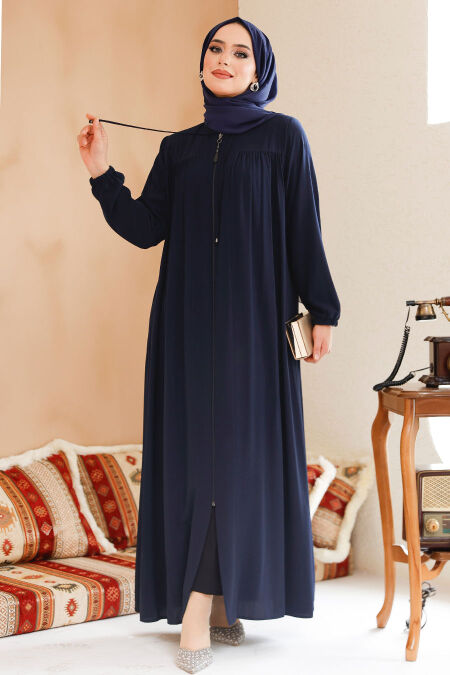 Modest Navy Blue Abaya 45290L - NEVA STYLE