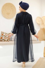 Modest Navy Blue Abaya 46651L - 5
