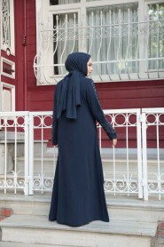 Modest Navy Blue Abaya Dress 29131L - 4