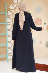 Modest Navy Blue Abaya Dubai 29115L - 3