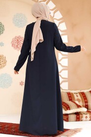 Modest Navy Blue Abaya Dubai 29116L - 3