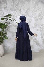 Modest Navy Blue Abaya Dubai 80781L - 3