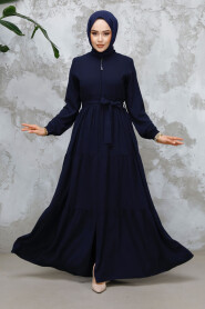 Modest Navy Blue Abaya Dubai 80781L - 2