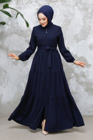 Modest Navy Blue Abaya Dubai 80781L 