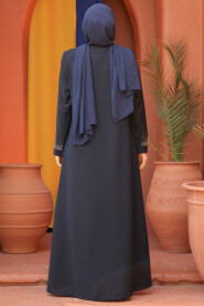  Modest Navy Blue Abaya For Women 26331L - 2