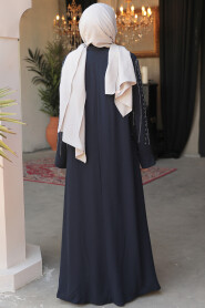 Modest Navy Blue Abaya For Women 29111L - 4
