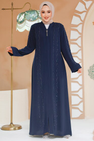 Modest Navy Blue Abaya For Women 29113L 