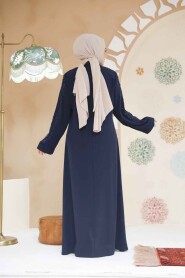 Modest Navy Blue Abaya For Women 29113L - 3