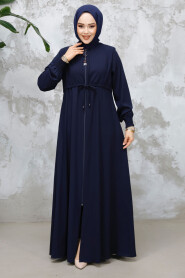 Modest Navy Blue Abaya For Women 81291L - 2