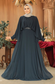 Modest Navy Blue Bridesmaid Dress 25891L - 1