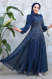 Modest Navy Blue Bridesmaid Dress 4953L 