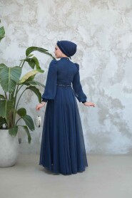 Modest Navy Blue Bridesmaid Dress 4953L - 4