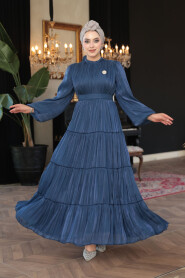Modest Navy Blue Bridesmaid Dress 52981L - 2