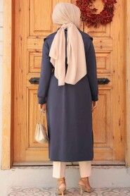 Modest Navy Blue Coat 72112L - 4