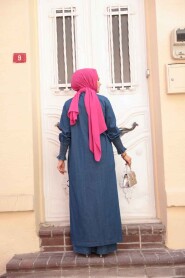 Modest Navy Blue Denim Dual Suit 19022L - 3