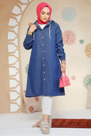 Modest Navy Blue Denim Tunic 20486L - 2