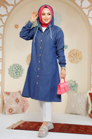Modest Navy Blue Denim Tunic 20486L - 3
