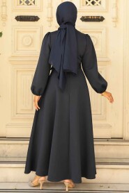 Modest Navy Blue Dress 23102L - 3