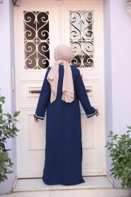 Modest Navy Blue Dress Dual Suit 76852L - 4