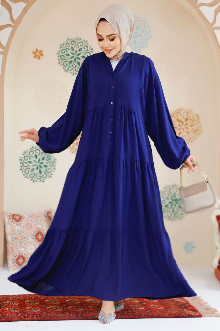 Modest Navy Blue Dress For Women 20612L - NEVA STYLE