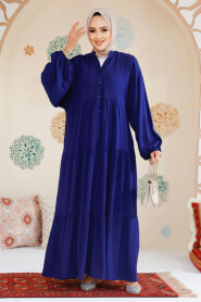 Modest Navy Blue Dress For Women 20612L - 2