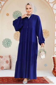 Modest Navy Blue Dress For Women 20612L - 3