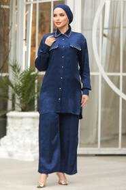 Modest Navy Blue Dual Suit 10691L - 3
