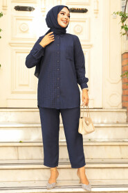 Modest Navy Blue Dual Suit 12191L - 1