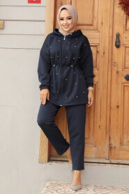 Modest Navy Blue Dual Suit 12271L - 1