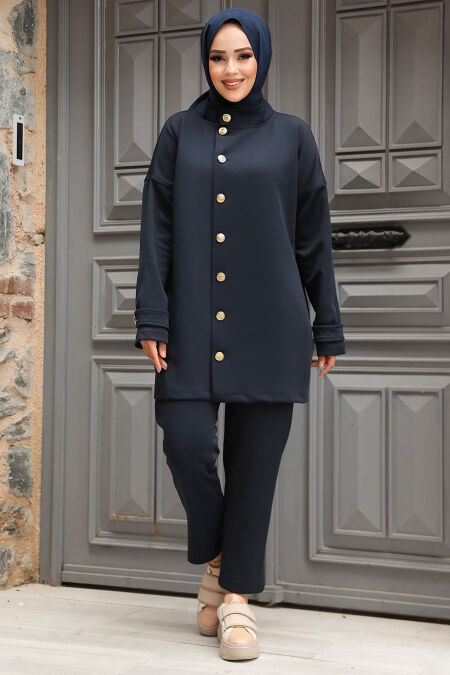 Modest Navy Blue Dual Suit 12391L - NEVA STYLE
