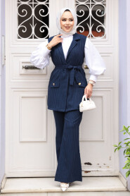 Modest Navy Blue Dual Suit 12551L - 2