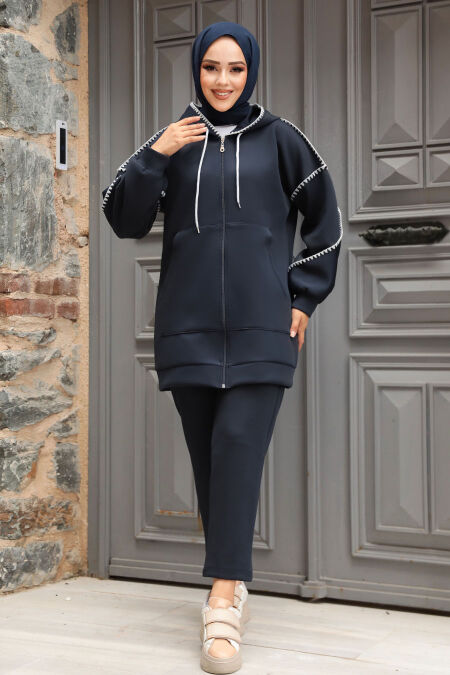 Modest Navy Blue Dual Suit 12621L - NEVA STYLE