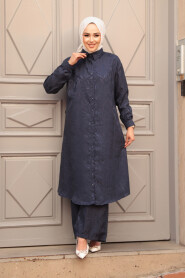 Modest Navy Blue Dual Suit 12981L - 2