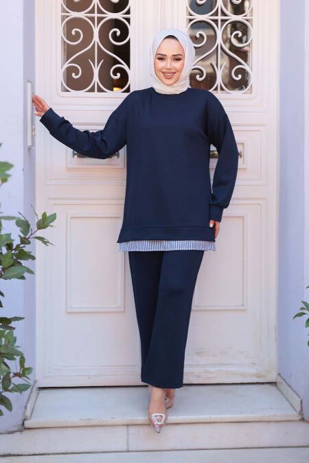 Modest Navy Blue Dual Suit 17412L - NEVA STYLE