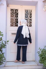 Modest Navy Blue Dual Suit 17412L - 4