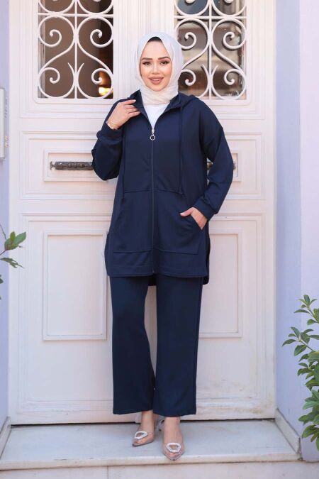 Modest Navy Blue Dual Suit 17461L - NEVA STYLE
