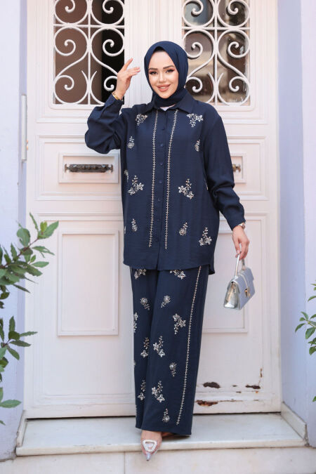 Modest Navy Blue Dual Suit 19030L - NEVA STYLE