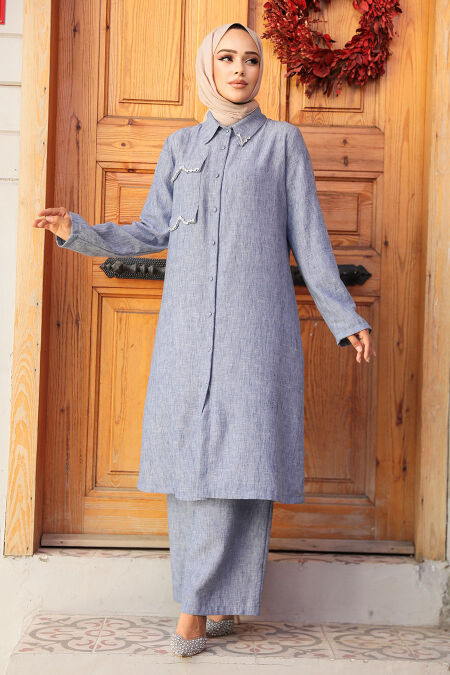 Modest Navy Blue Dual Suit 40142L - NEVA STYLE